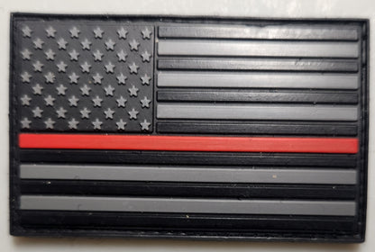 Thin red line PVC patch